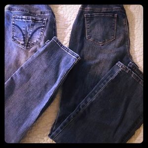 2 pairs indigo maternity jeans